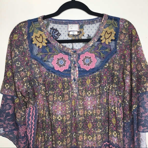 Anthropologie Postmark Ciutadella Embroidered Peasant Boho Top - Picture 8 of 14